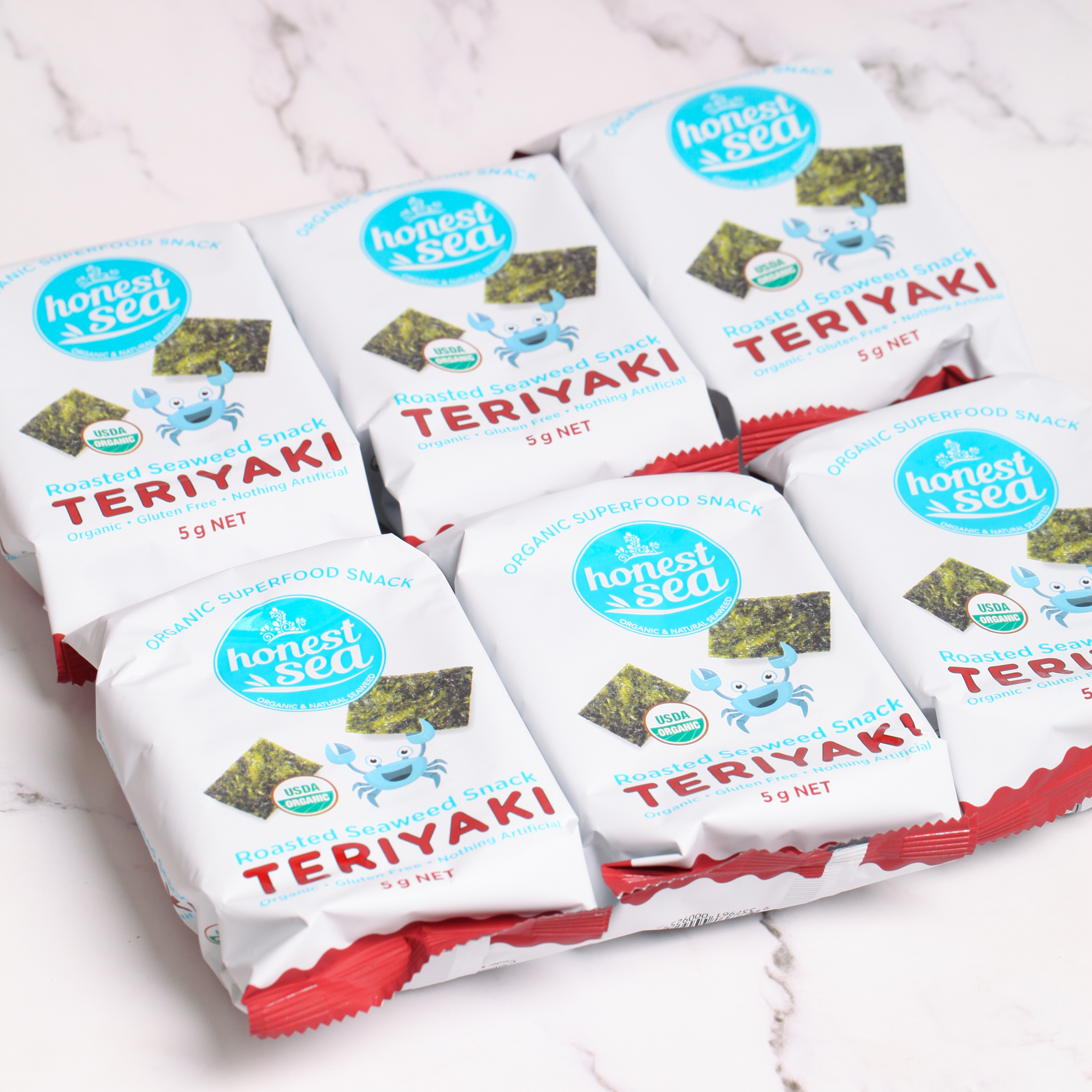 Teriyaki Organic Seaweed Snack, Multipack 6x5g - Honest Sea